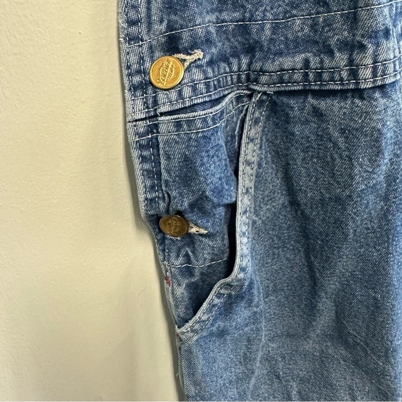 Dickies Blue Denim Carpenter Bib Overalls 42 x 32 - Picture 4 of 16